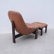Armchair and ottoman by Jean Gillon for Probel in leather and teak, Brazil 1970