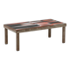 Capron. Black and red glazed stoneware 'navette' coffee table. 1960s.