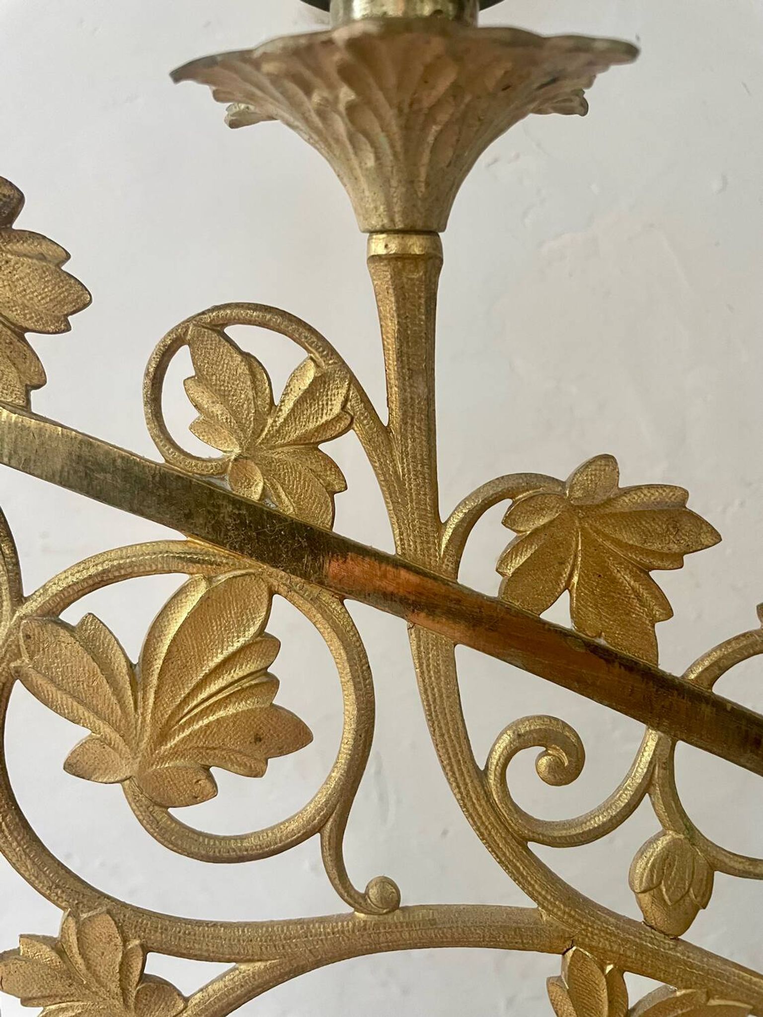 Chandelier en bronze doré, fin XIXème