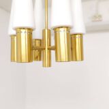 Midcentury brass and opaline ceiling lamp by Hans-Agne Jakobsson, Sweden, 1950s.