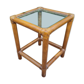 side table, console or end of sofa in vintage bamboo