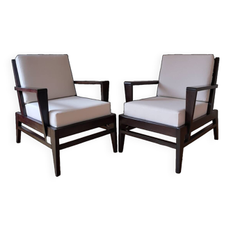 Pair of RG178 René Gabriel armchairs for Lieuvin