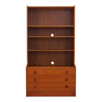 Bibliothèque en teck, design danois, années 1960, production : Danemark