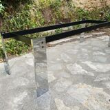 Coffee table in chromed metal and marble 1970