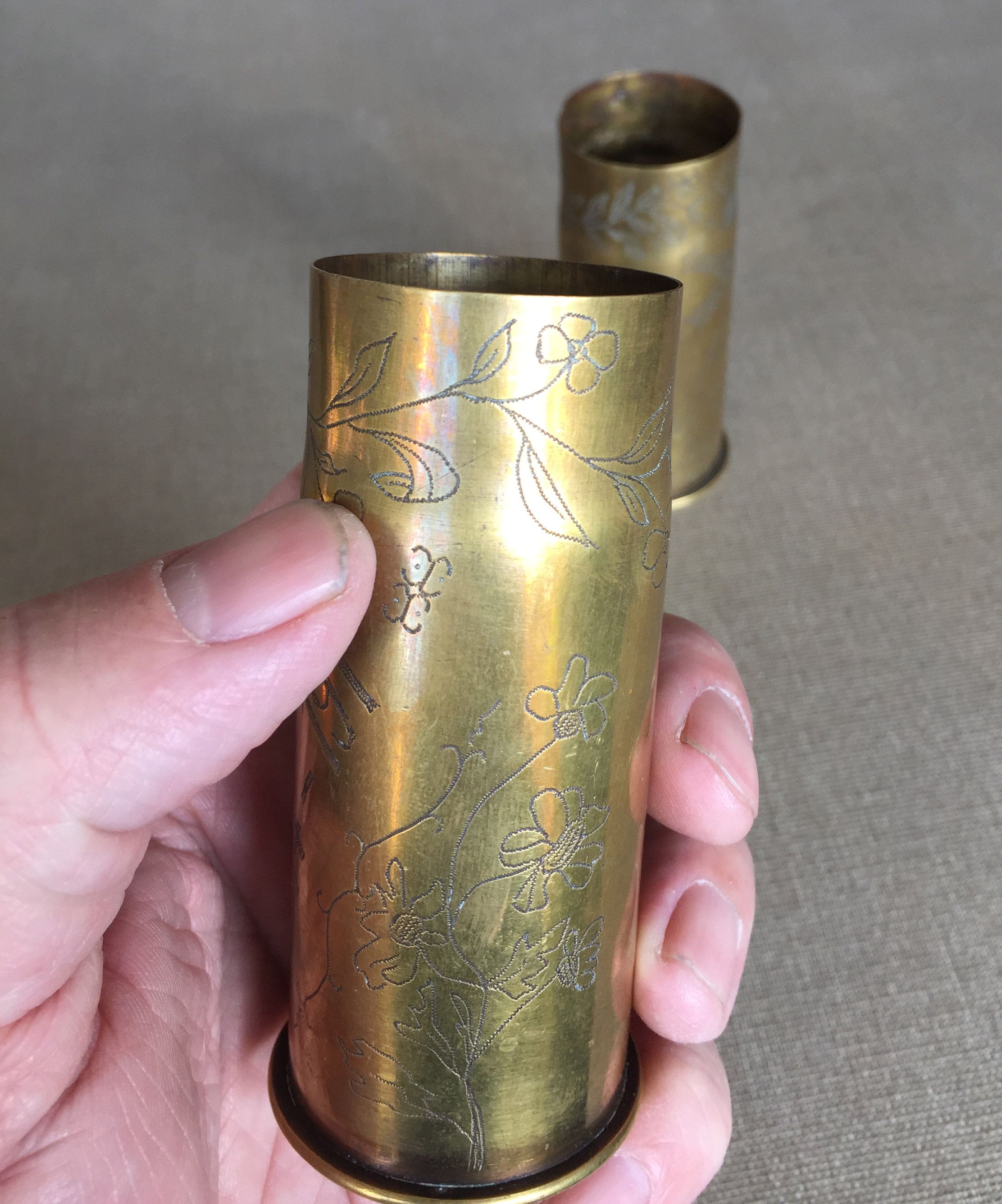 Pair of copper shells 1914-1918 Trench Art
