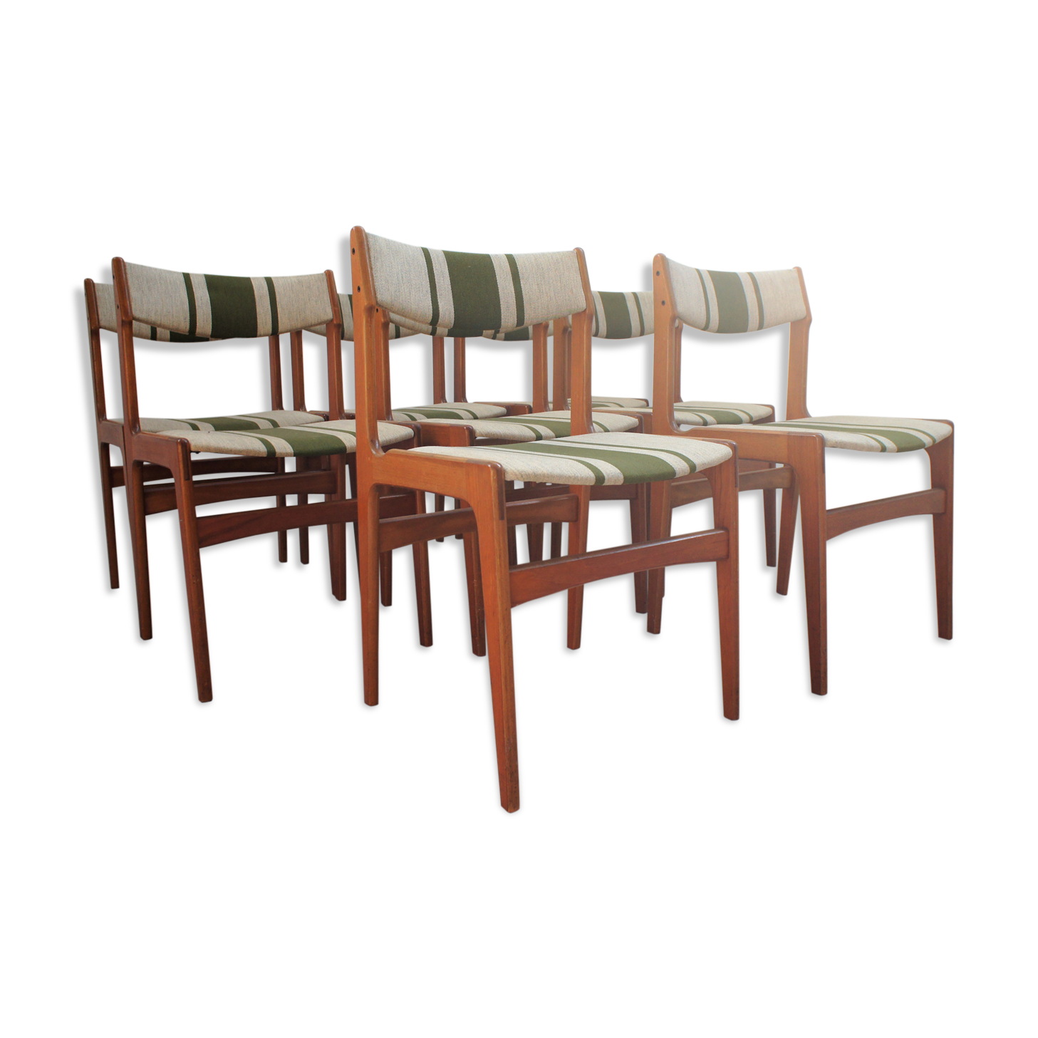 Série de 8 chaises scandinaves vintage