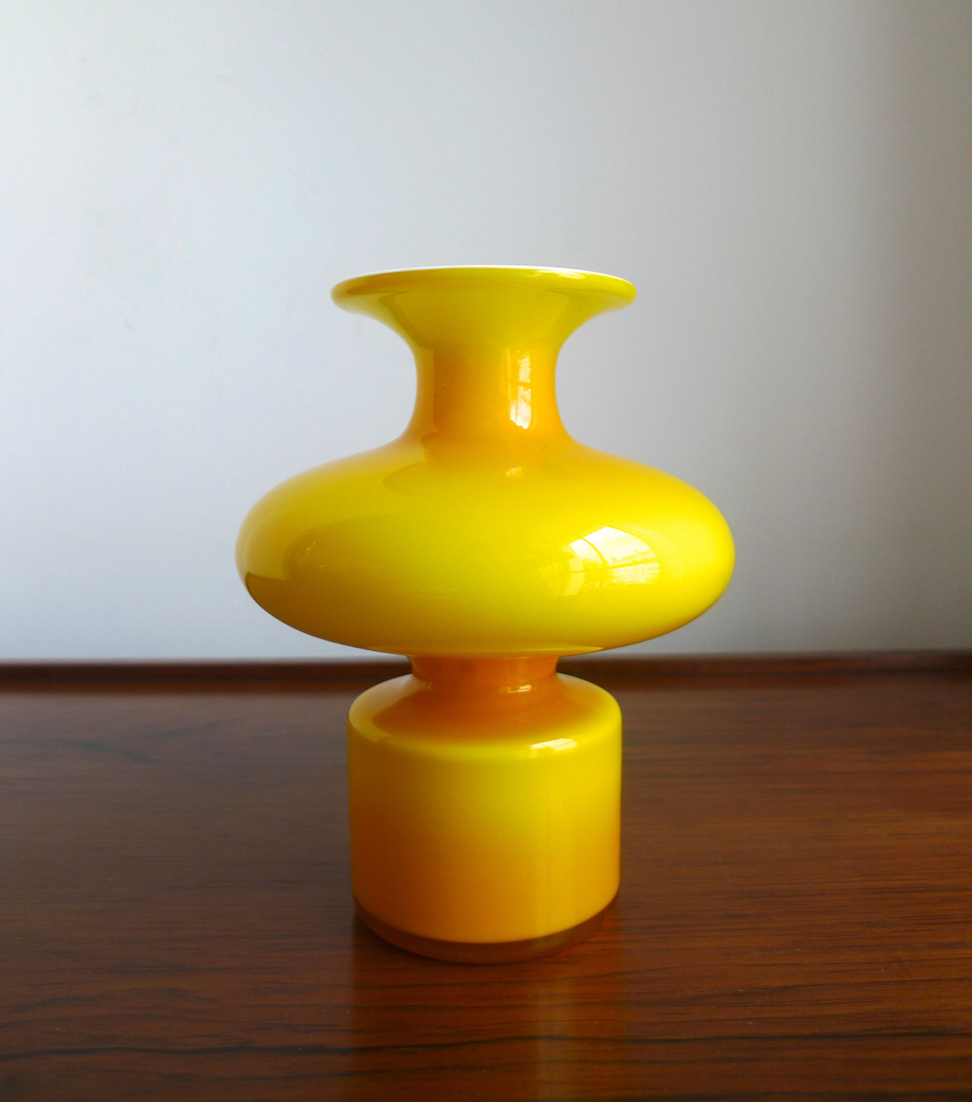 Yellow "Carnaby" Range Glass Vase by Per Lütken for Holmegaard, 1960s