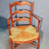Old straw armchair