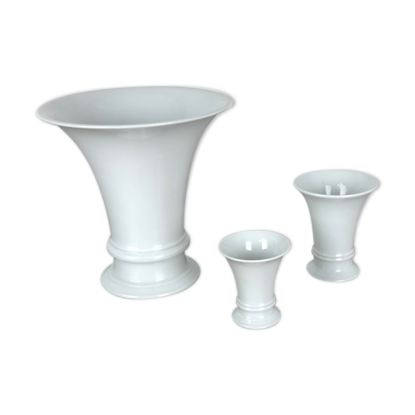 Set of 3 Op Art Vase Porcelain German Vase by Fürstenberg Ceramics Germany 1970s