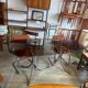 Vintage 70s smoked glass dining table