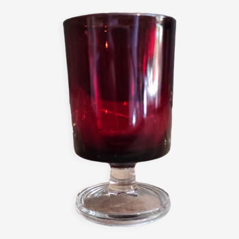 Vintage french liquor glass from luminarc in ruby red