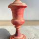 Italian hand carved pink alabaster urn lamp