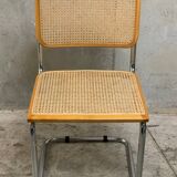 Chair in the B32 style, light wood and cane