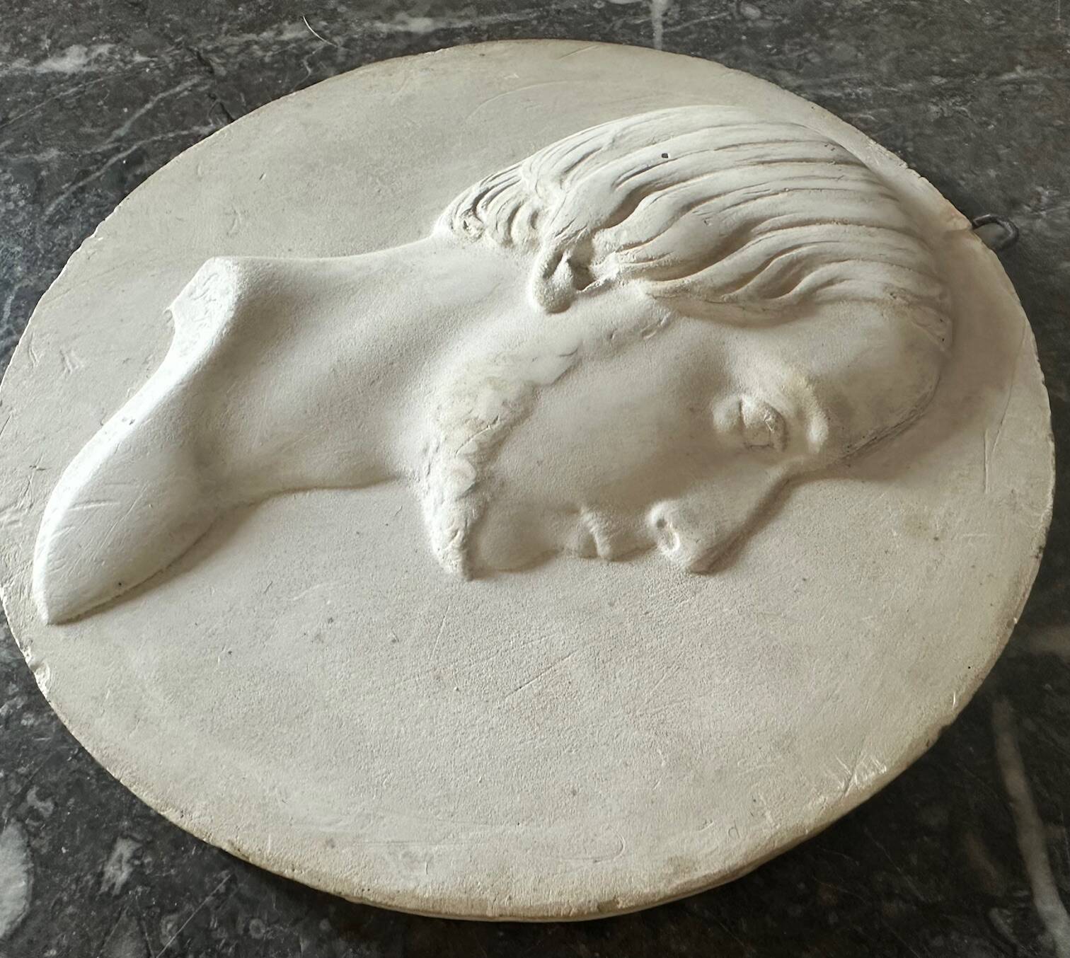 Plaster bust medallion, 19th century