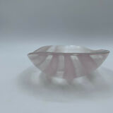 GLASS CUT MURANO VENICE FREE FORM STRIPES WHITE PINK 1960