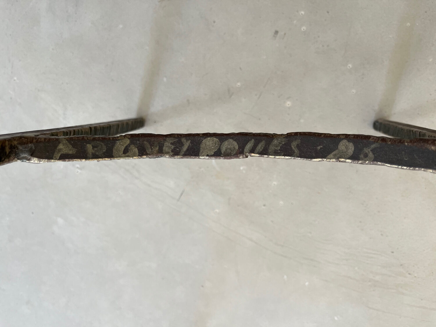 Jean Jacques Argueyrolles, clothes throwers and pockets in patinated welded iron