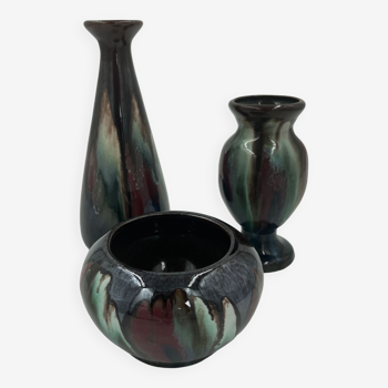 Set of 3 Thulin vases
