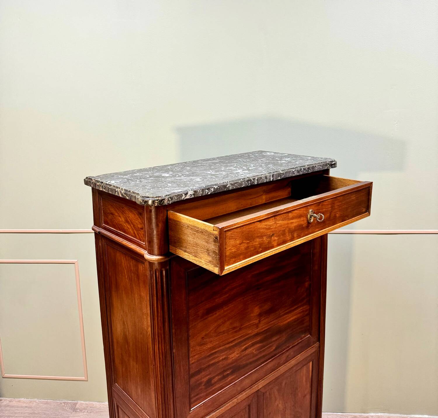 Lady's Secretary In Mahogany Louis XVI XVIII Eme Century