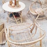 Rattan armchairs and table