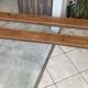 Pair of solid oak farmhouse benches 214cm for rustic table 1950