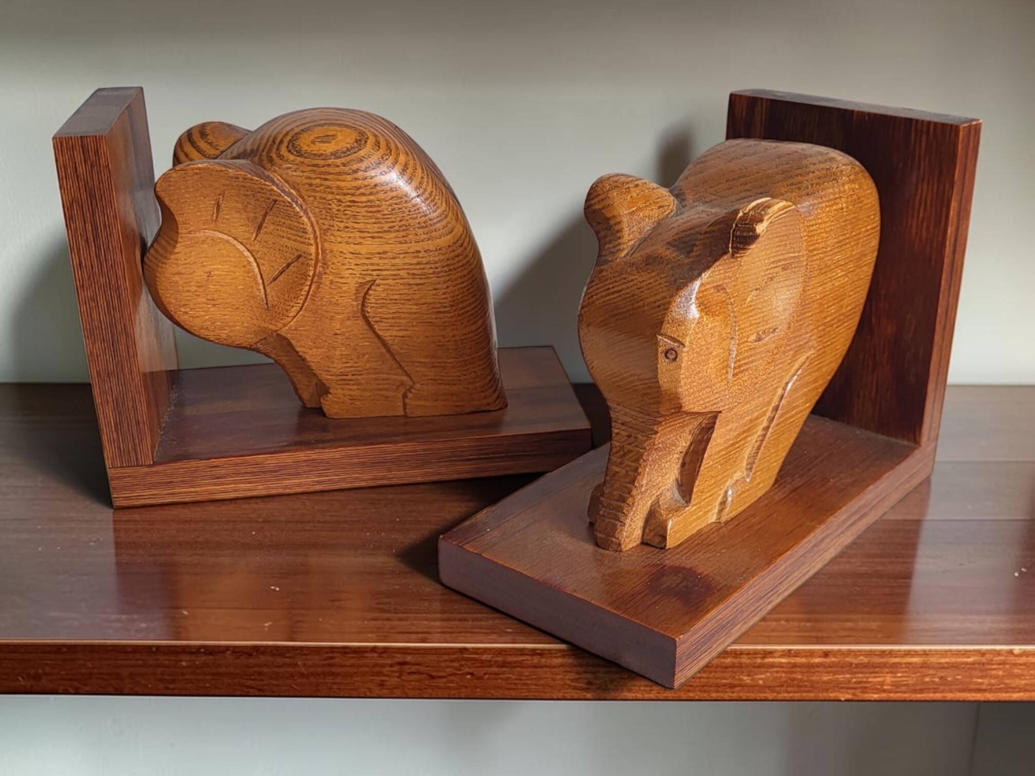 Wooden bookends