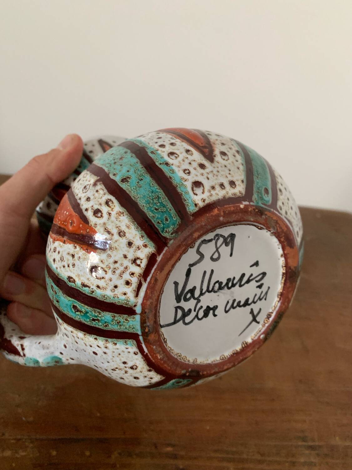 Vintage Vallauris Ceramic Pitcher Circa 1960