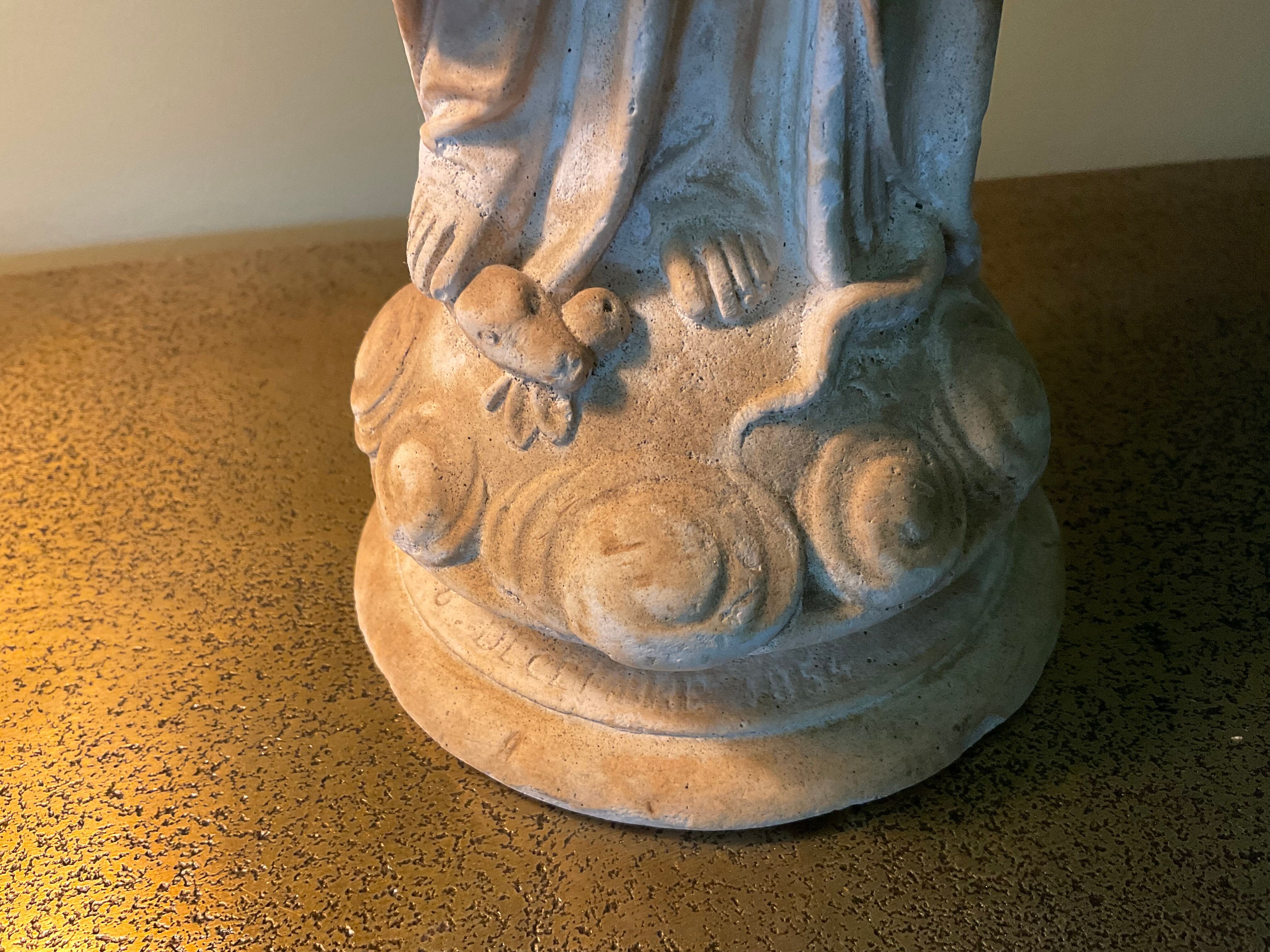 Plaster virgin statue dated 1854