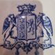 Rare gien earthenware plate couronne armoireries 19th century