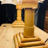 70s bamboo parasol lamps