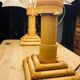 70s bamboo parasol lamps