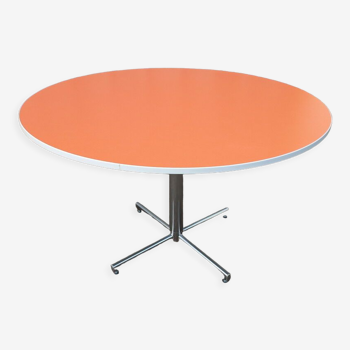 Table ronde orange années 70