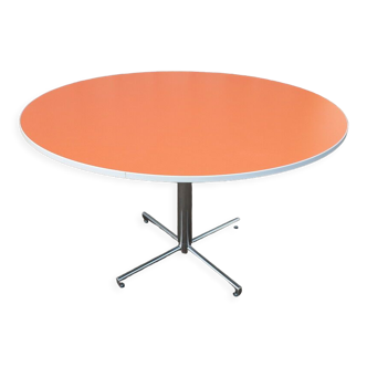 Table ronde orange années 70