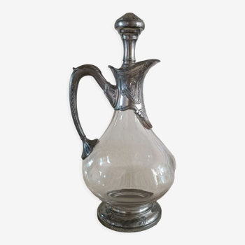 Carafe aiguière avec monture en étain