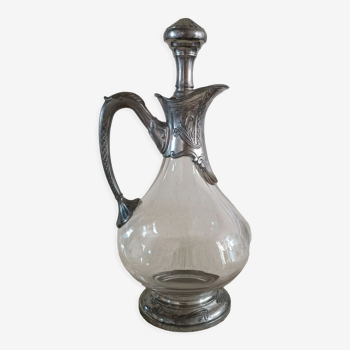 Ewer decanter with tin mount