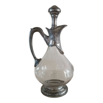 Ewer decanter with tin mount