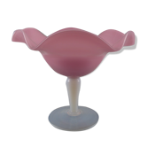 Cup on piedouche in pink opaline and translucent white period XX th