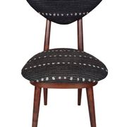 Mid Century Heart Chair in Black Perennials Dotty Fabric, Europe, 1960s