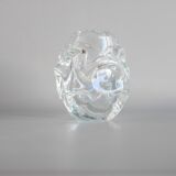 Petit vase en cristal transparent fait main, style milieu de siècle, par Börne Augustsson