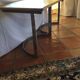 Chrome-plated console of the 70s, light oak top