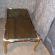 bamboo imitation coffee table and 60s glass tray