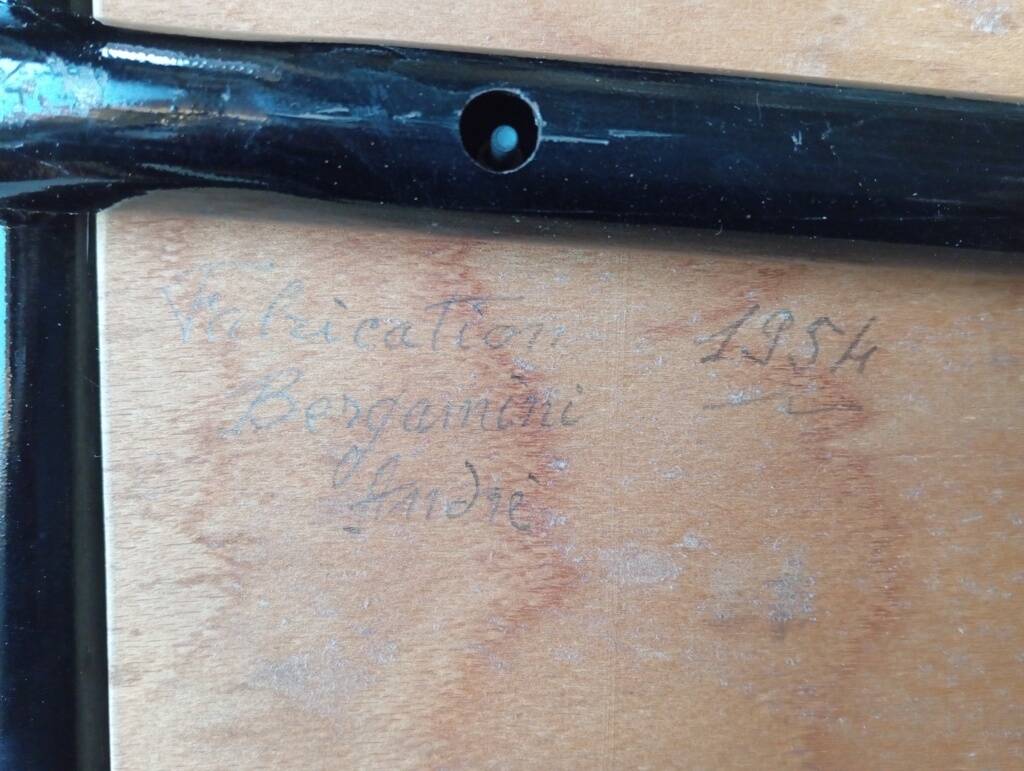 Pair of tubular metal armchairs 1954