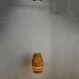 Ceiling lamp with a wicker shade, Denmark, 1960s