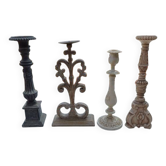 4 bougeoirs bois