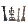 4 wooden candle holders
