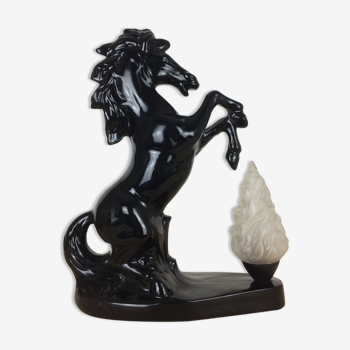 Prancing horse lamp and flame