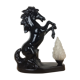 Prancing horse lamp and flame