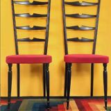 Pair of chiavarine chairs 40/50s high backrest