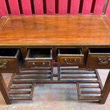 Ancien bureau en bois d'orme, époque Qing du XIXème siècle, ouvrant en façade par 4 tiroirs
