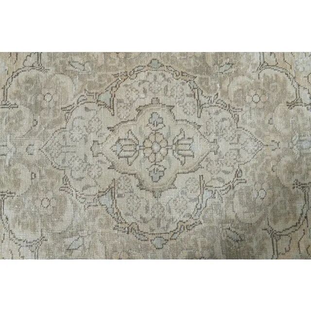 1970s Vintage Persian Handmade Wool Cotton Orange Area Rug 246x345