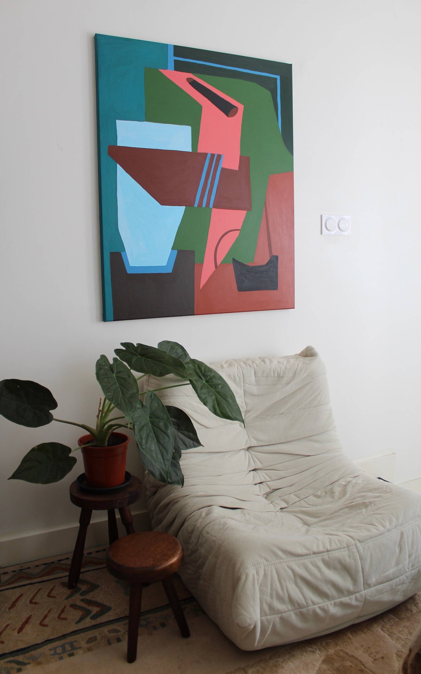 Original abstract on canvas "clarity" 100x81Cm